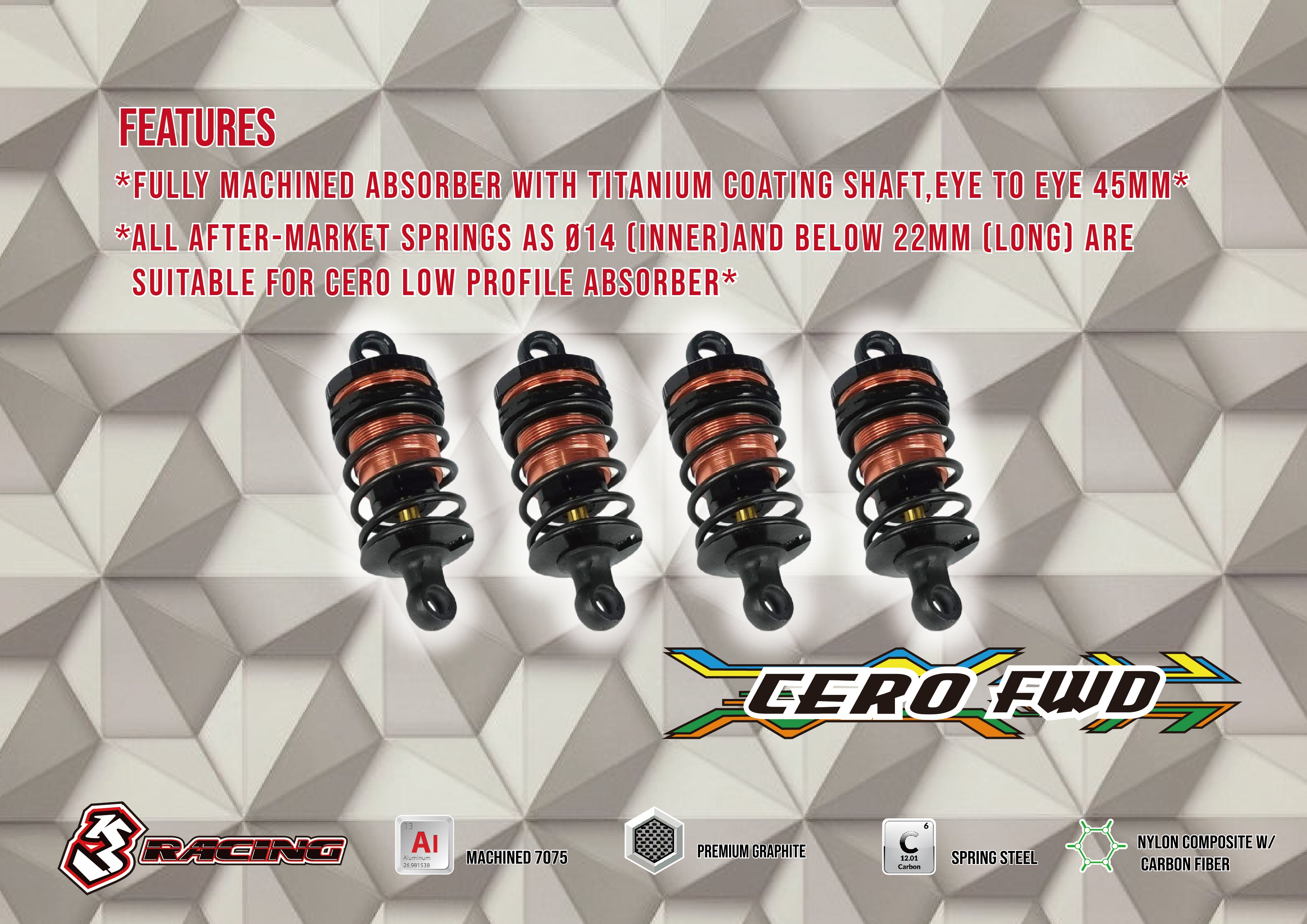 3Racing KIT-CERO Ultra FWD kit voiture RC traction 1/10