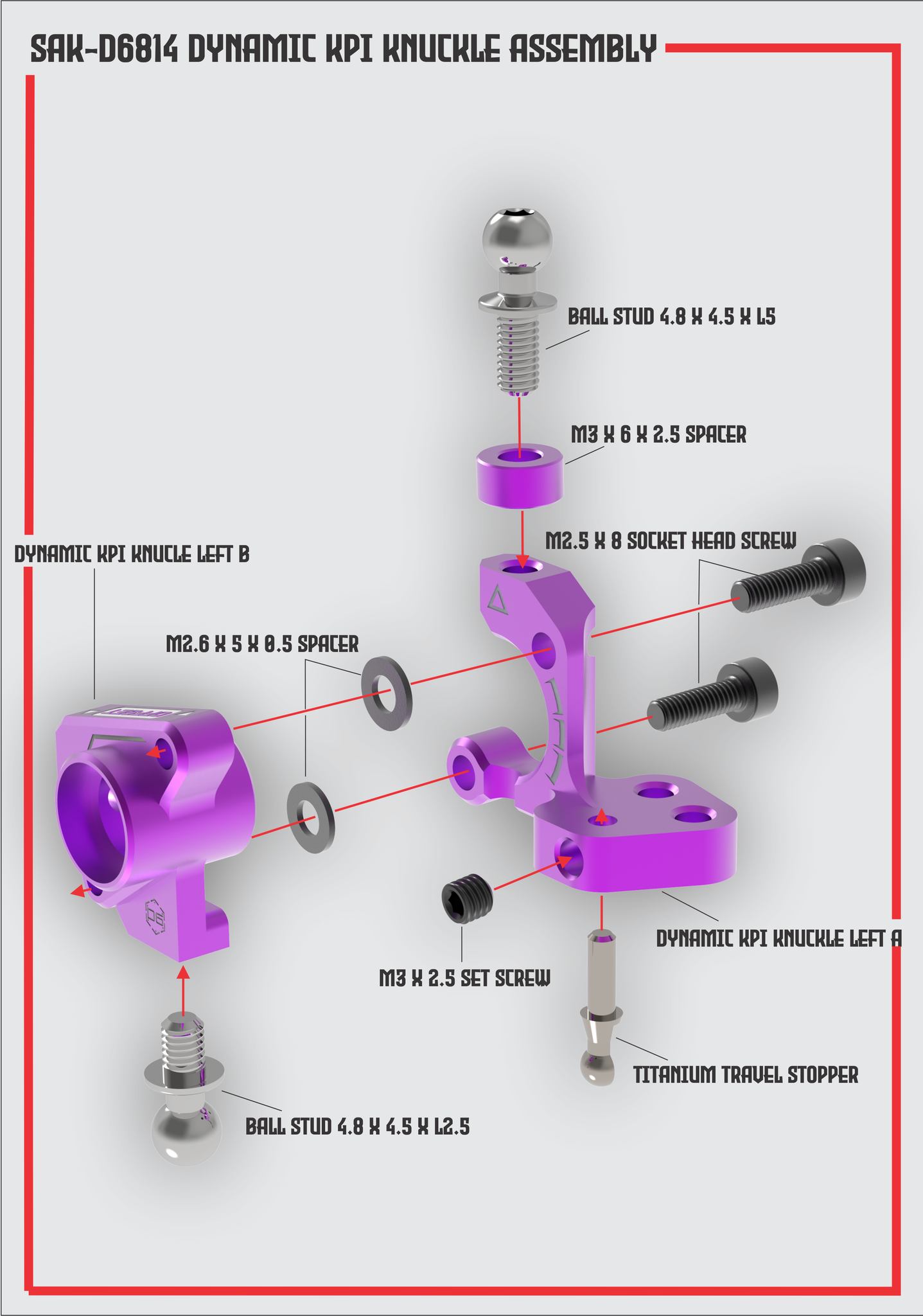 3Racing AuperD5 SAK-D6814 fusée alu KPI Auper D6 bleu