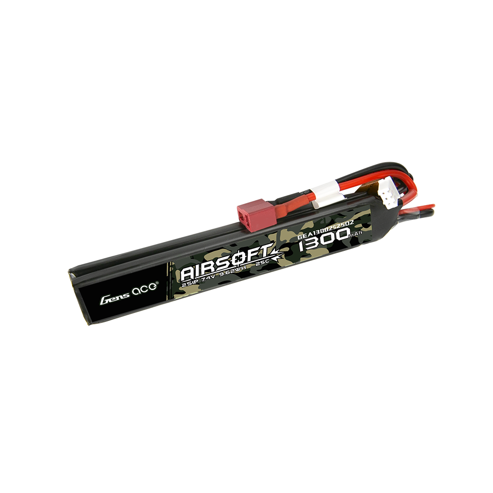 Gens Ace Airsoft 1300mAh 2S batterie LiPo 7.4V Deans