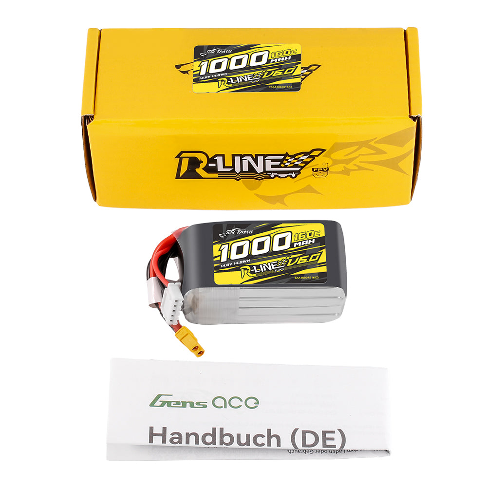 Tattu R-Line 1000mAh 4S 160C batterie LiPo XT30 14.8V