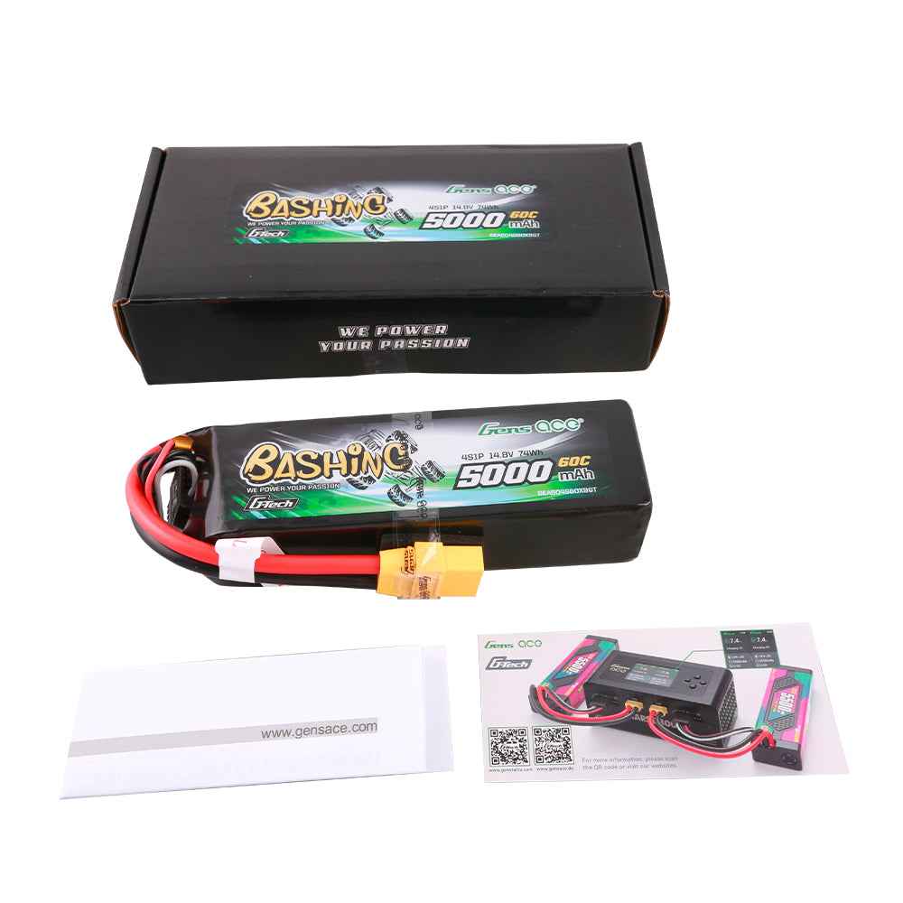 Gens Ace Bashing 5000mAh 4S batterie lipo 60C XT90