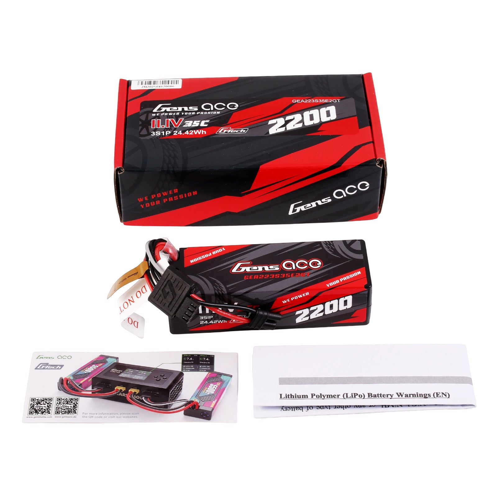 Gens Ace Car Classic 2200mAh 3S batterie LiPo 11.1V IEC2