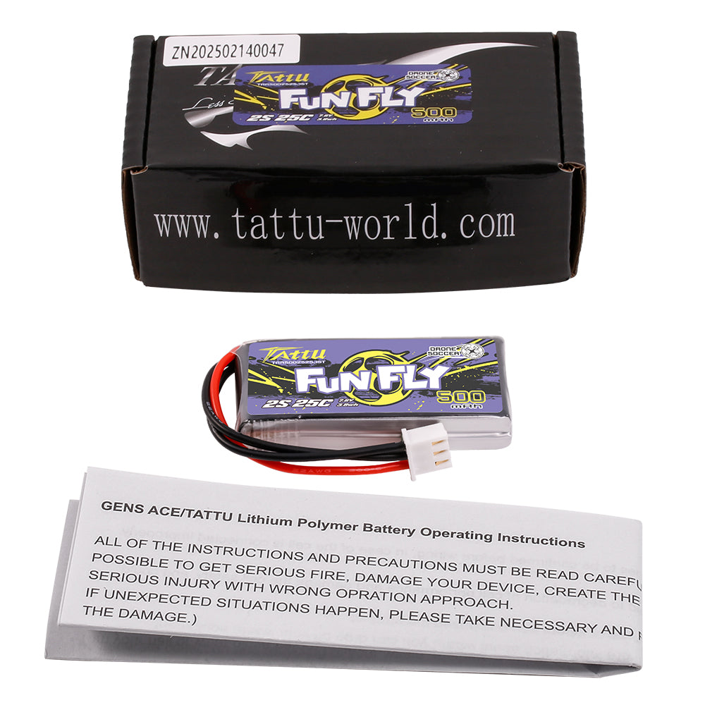 Tattu FunFly 500mAh 2S batterie LiPo HV JST 7,6V