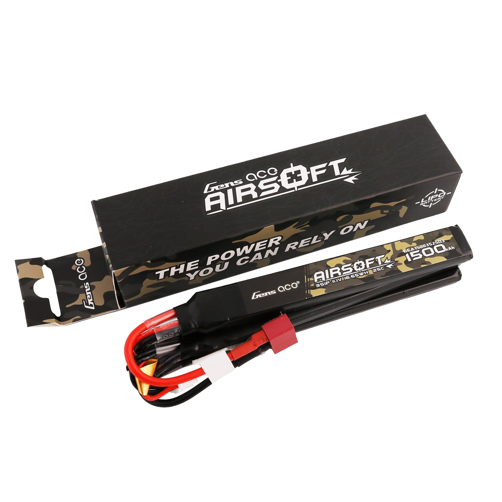 Gens Ace Airsoft 1500mAh 3S 11.1V batterie lipo Nunchuck Deans