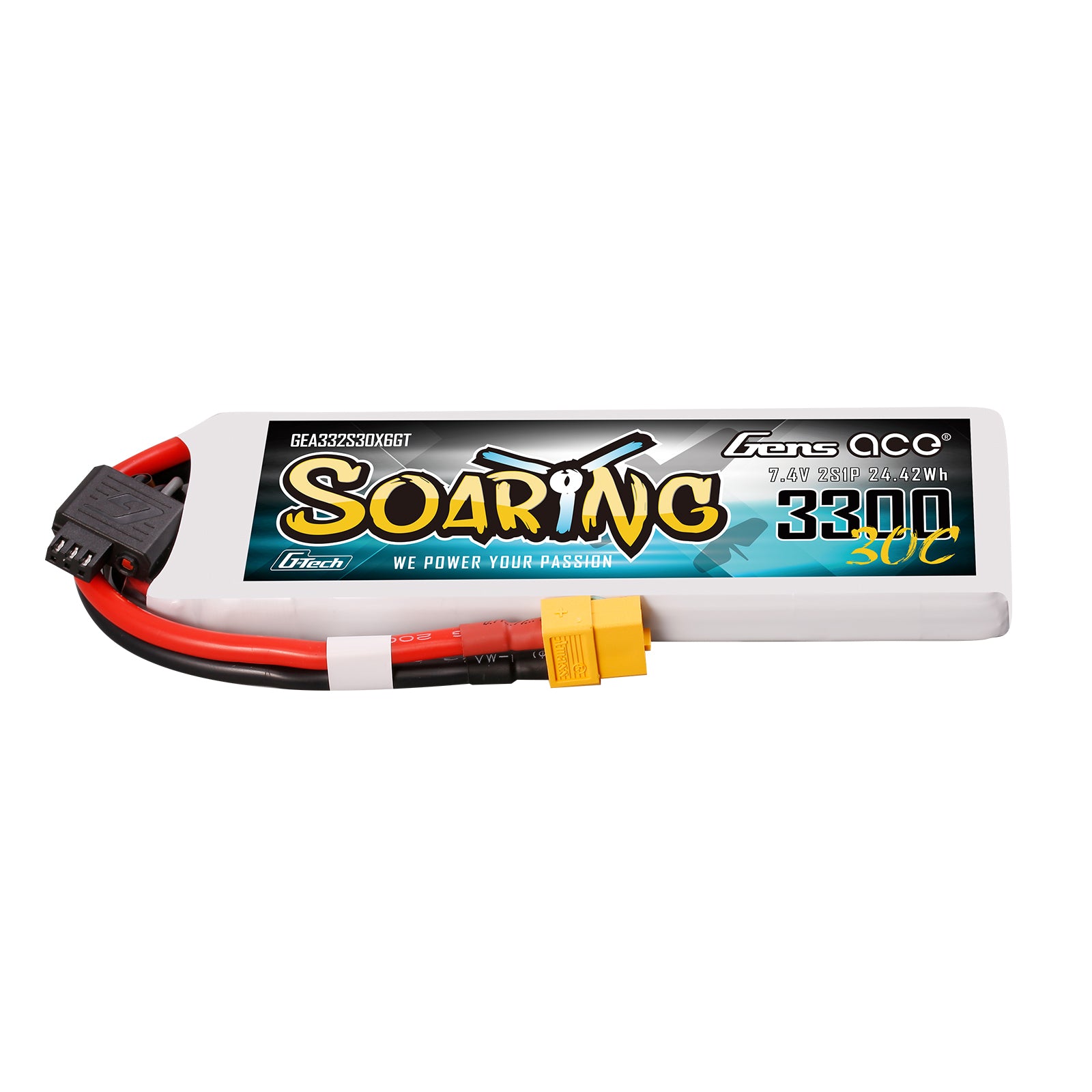 Gens ace Soaring 3300mAh 2S batterie lipo avion XT60 30C