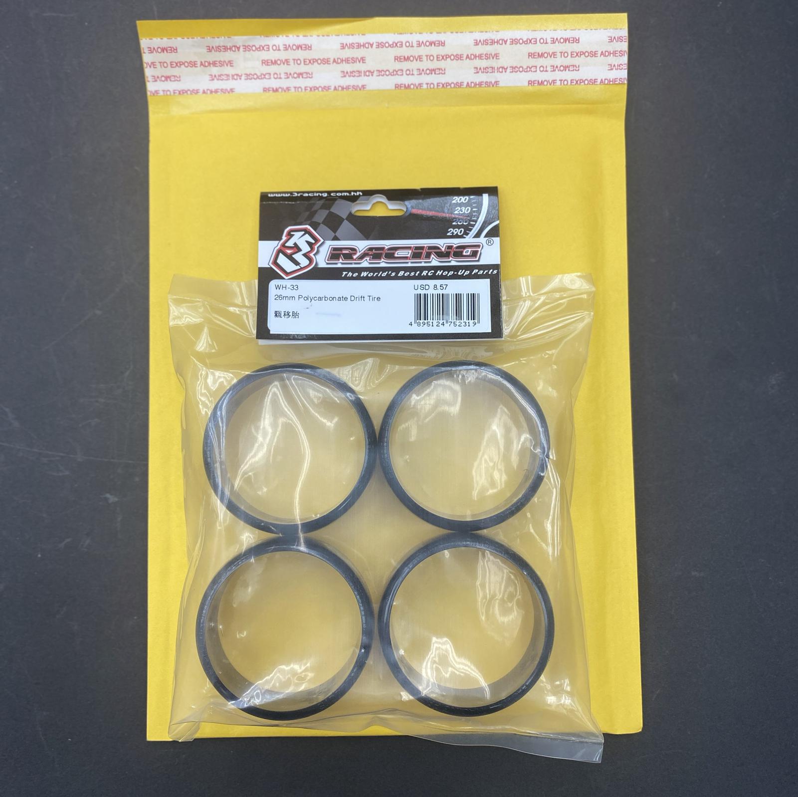 3Racing Parts WH-33 Pneu Drift 26mm Polycarbonate