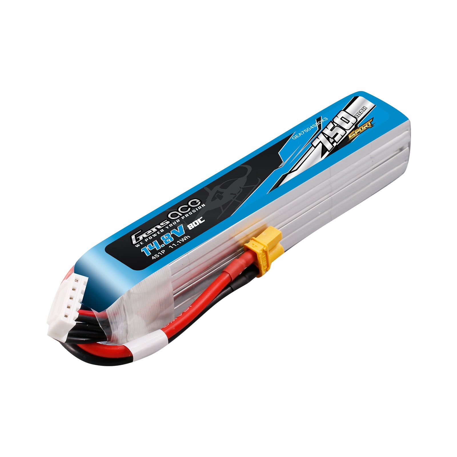 Gens Ace 750mAh 4S 80C batterie LiPo XT30 14,8V F5J
