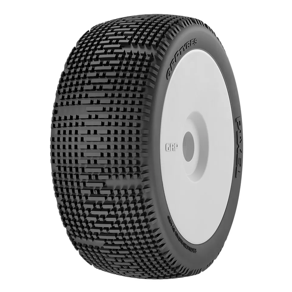 GRP Pixel N35 pneu buggy 1/8 blanc collé x2 grip