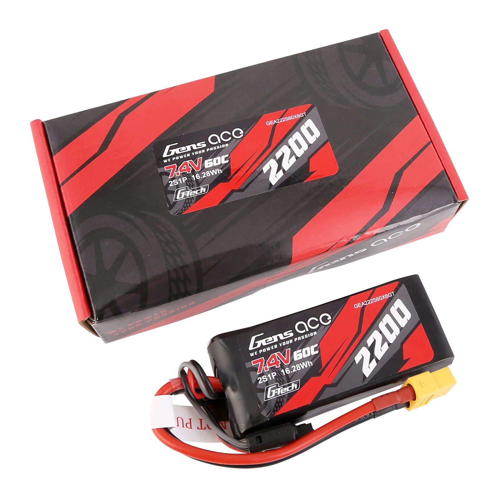 Gens Ace Car Classic 2200mAh 2S 60C batterie LiPo XT60