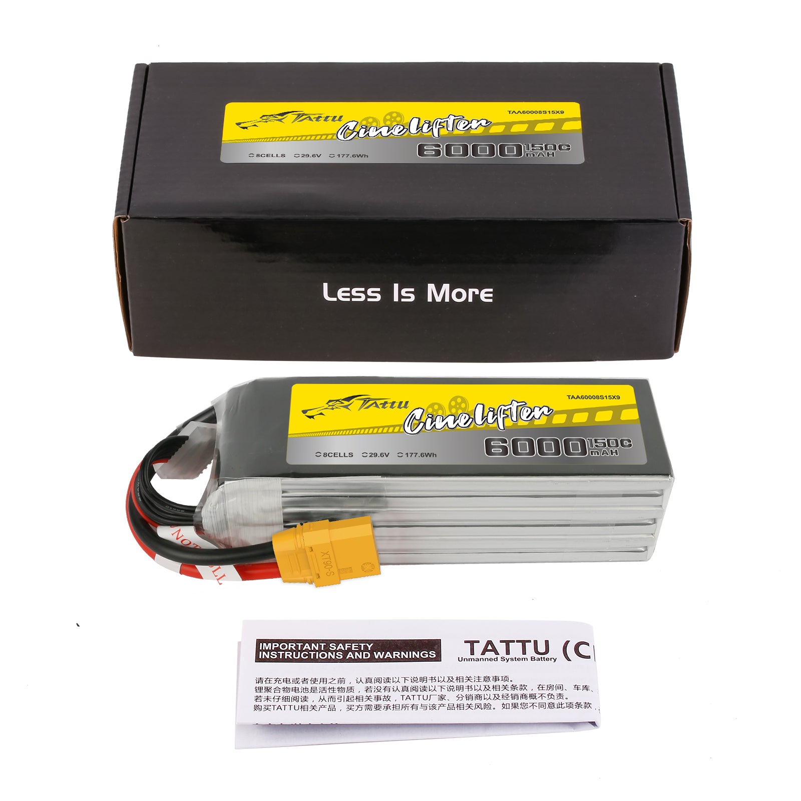 Tattu Cinelifter 6000mAh 8S batterie LiPo 150C 29.6V