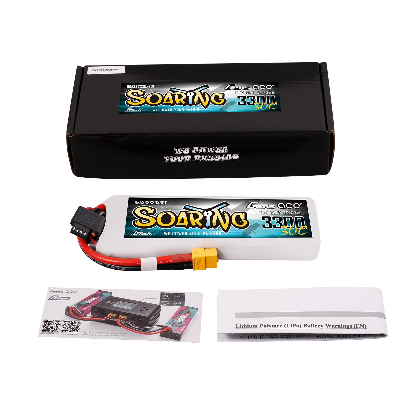 Gens Ace Air Classic 3300mAh 3S 30C batterie LiPo 11.1V XT60