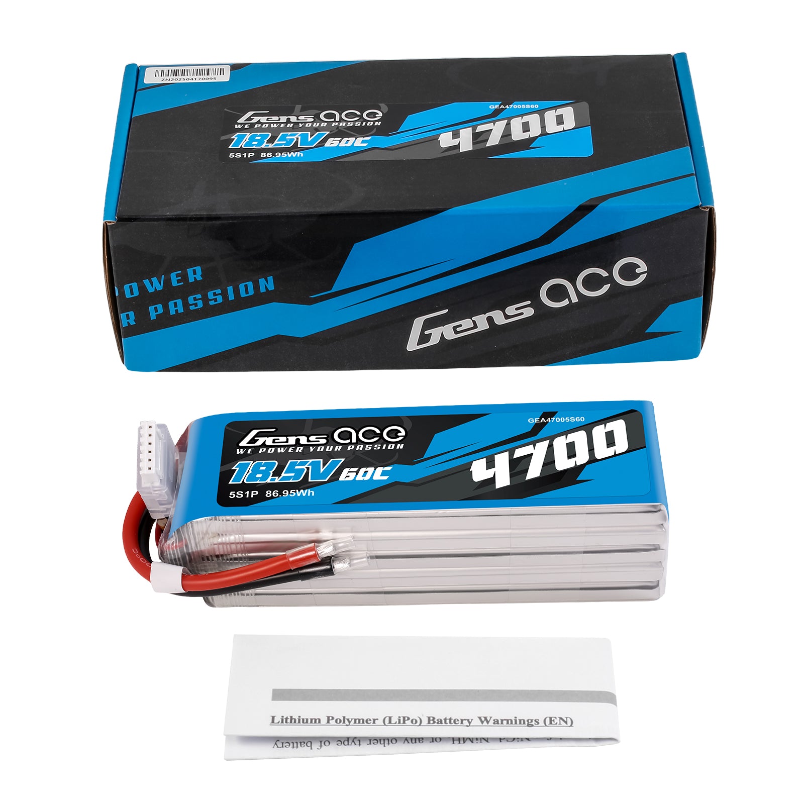 Gens Ace Sport Series 4700mAh 5S batterie LiPo 60C F3A