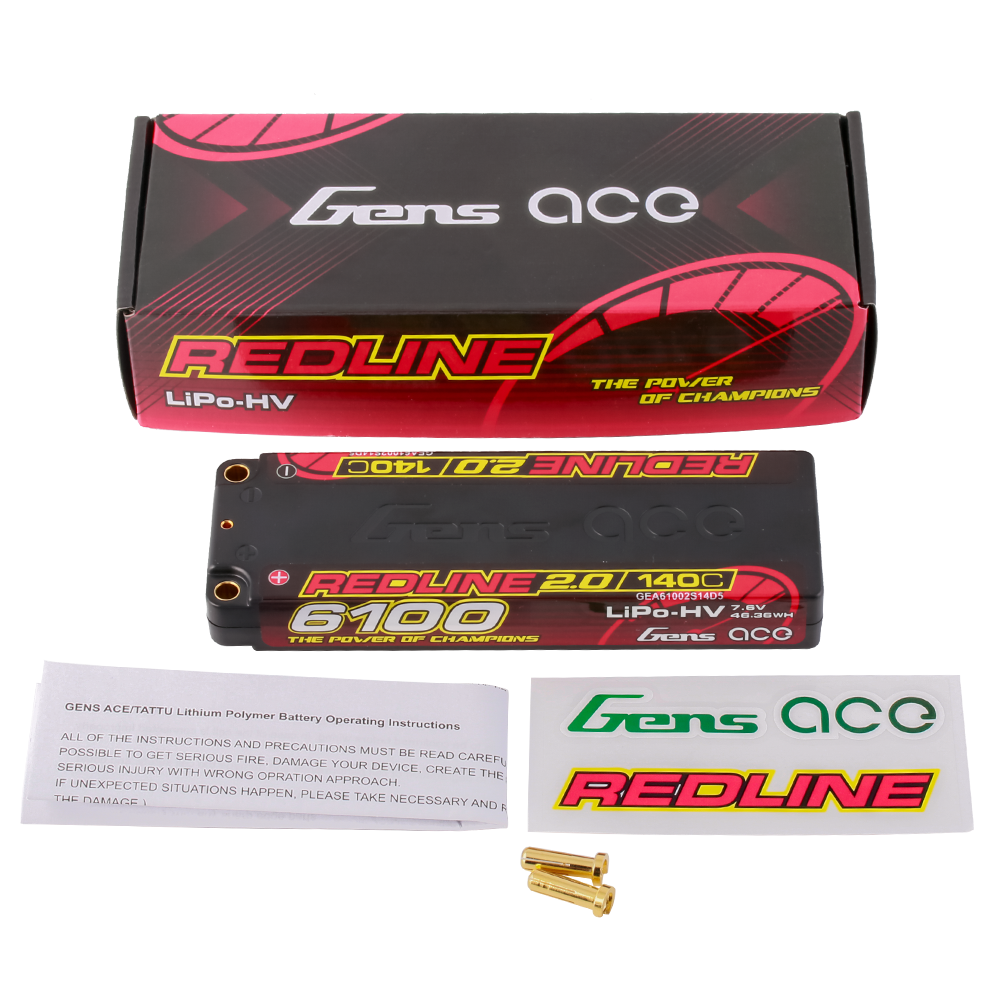 Gens Ace Redline 2.0 6100mAh 2S Batterie LiPo 7,6V 140C