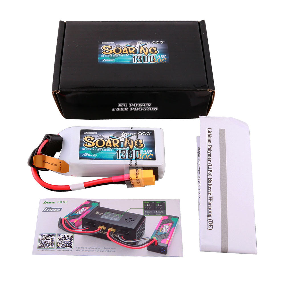 Gens Ace Air Classic 1300mAh 3S batterie LiPo 30C XT60
