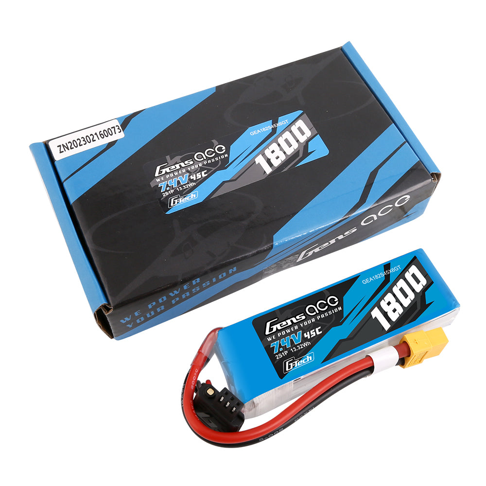 Gens ace Car Classic 1800mAh 2S 45C batterie LiPo 7.4V XT60