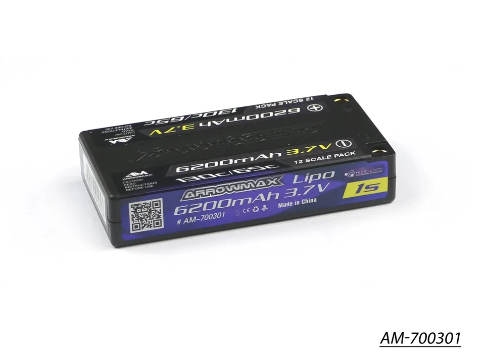 Arrowmax 1S LiPo 6200mAh 3.7V 65C AM-700301 1/12