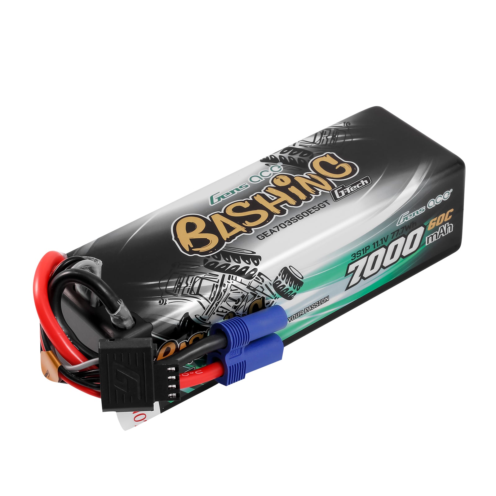 Gens Ace Bashing 7000mAh 3S batterie LiPo T Plug 60C