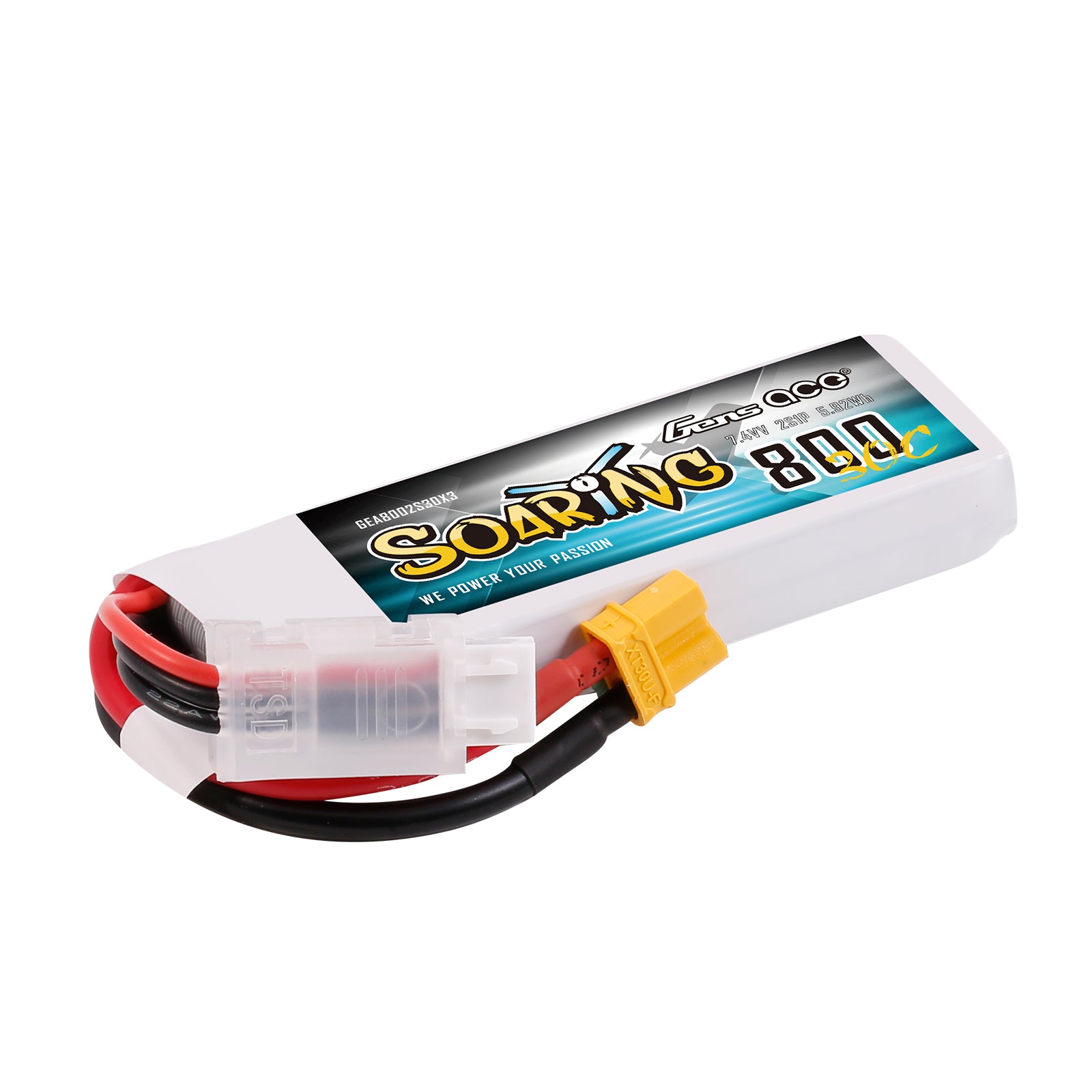 Gens Ace 800mAh 2S 30C 7.4V batterie planeur XT30