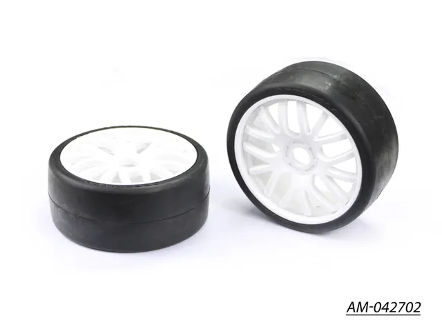 Arrowmax GT tires AM-042702 pneu 1/8 GT medium x2 blanc