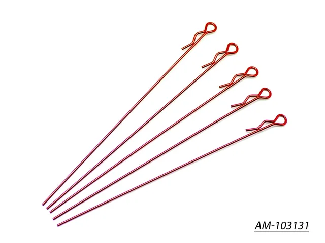 Arrowmax AM-103131 clips carrosserie 1/10 extra long rouge lot 5