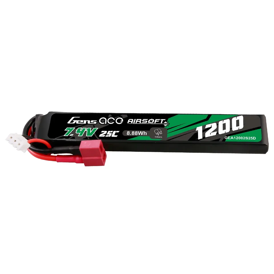 Gens Ace Airsoft 1200mAh 2S 25C batterie LiPo Deans