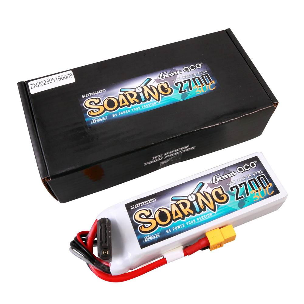Gens Ace Soaring batterie LiPo 3S 2700mAh XT60 planeur
