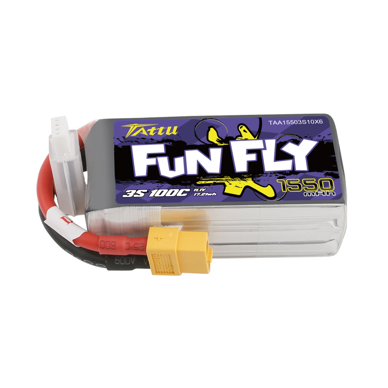 Tattu Funfly 1550mAh 3S batterie LiPo 100C XT60
