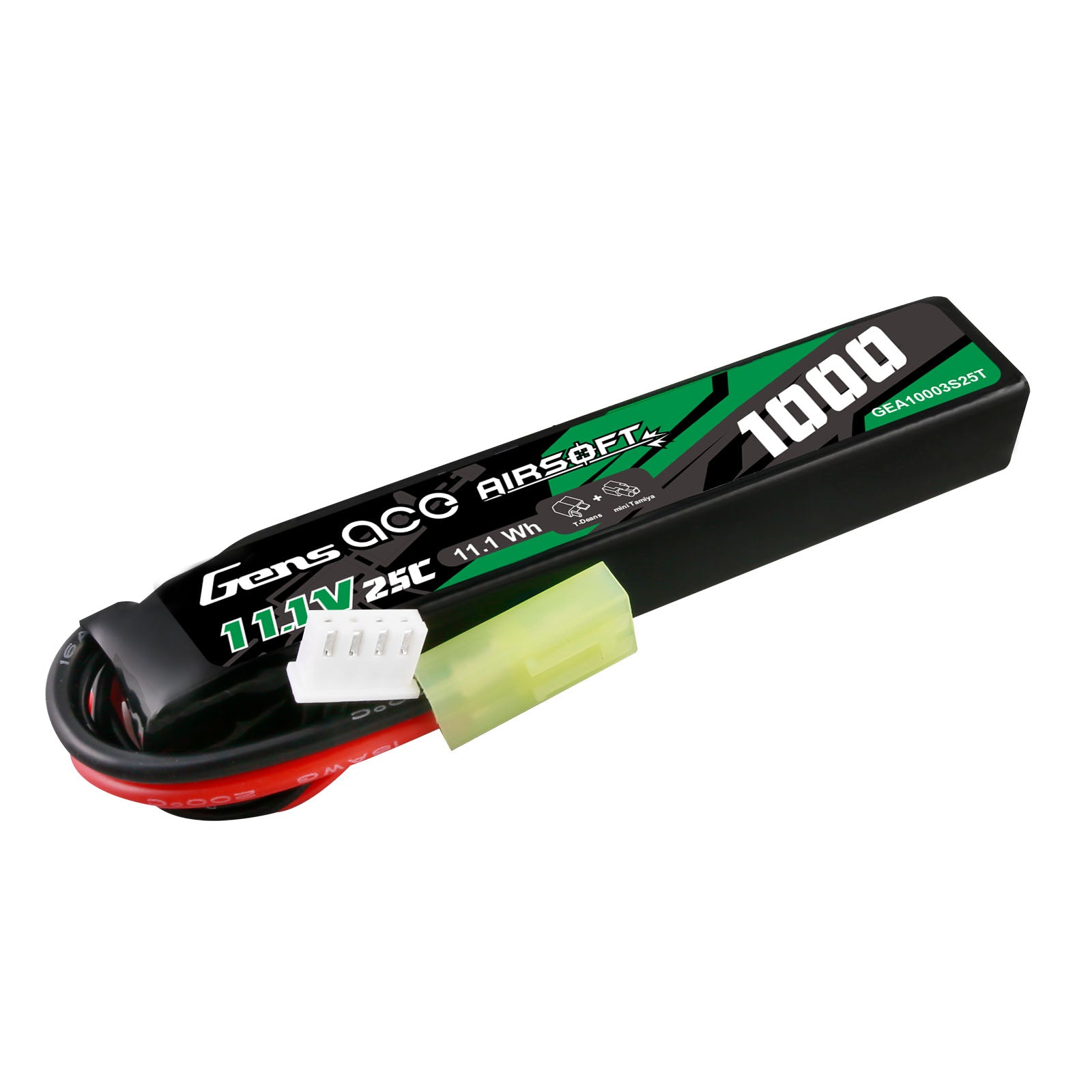 Gens Ace Airsoft 1000mAh 3S 25C batterie LiPo 11.1V Tamiya