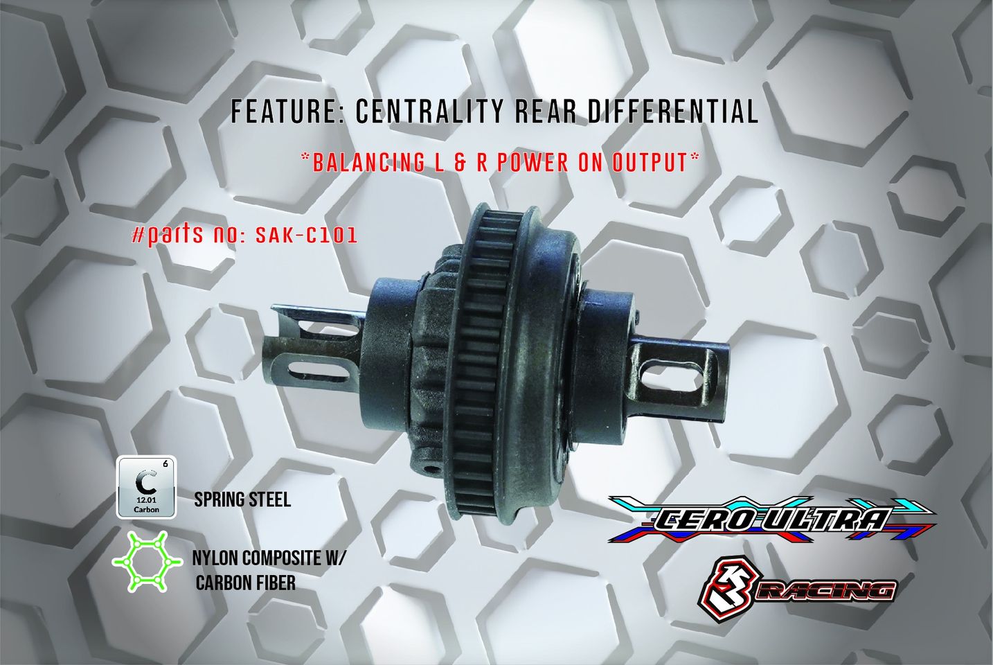3Racing Cero SAK-C101 kit différentiel arrière pignon