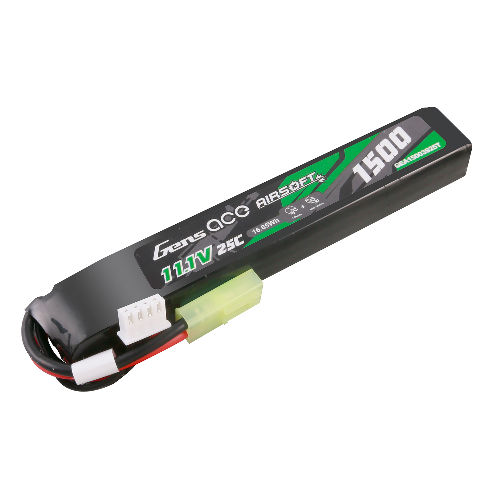 Gens Ace Airsoft Battery 1500mAh 3S batterie lipo 11.1V mini Tamiya