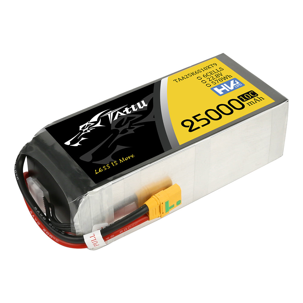 Tattu 25000mAh 6S batterie LiPo HV XT90-S 22.8V 10C