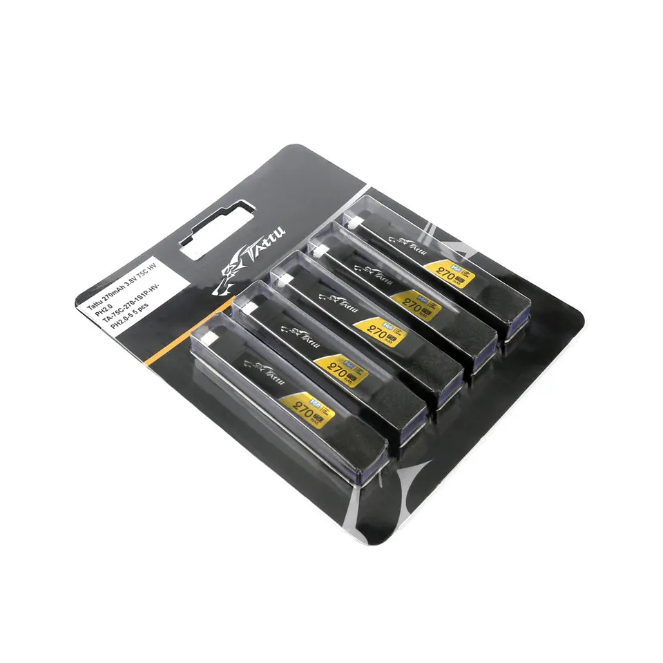 Tattu Whoop 270mAh 1S batterie LiPo HV PH2.0 75C x5