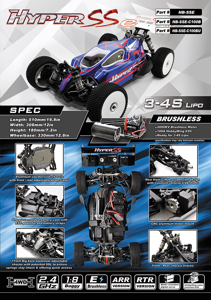 Hobao HB-SSE Hyper SSE buggy 1/8 électrique 80% ARR