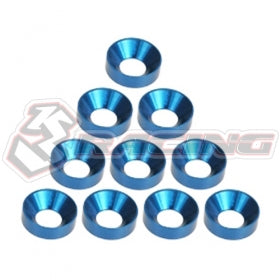 3Racing Parts rondelles M4 fraisées alu bleues x10
