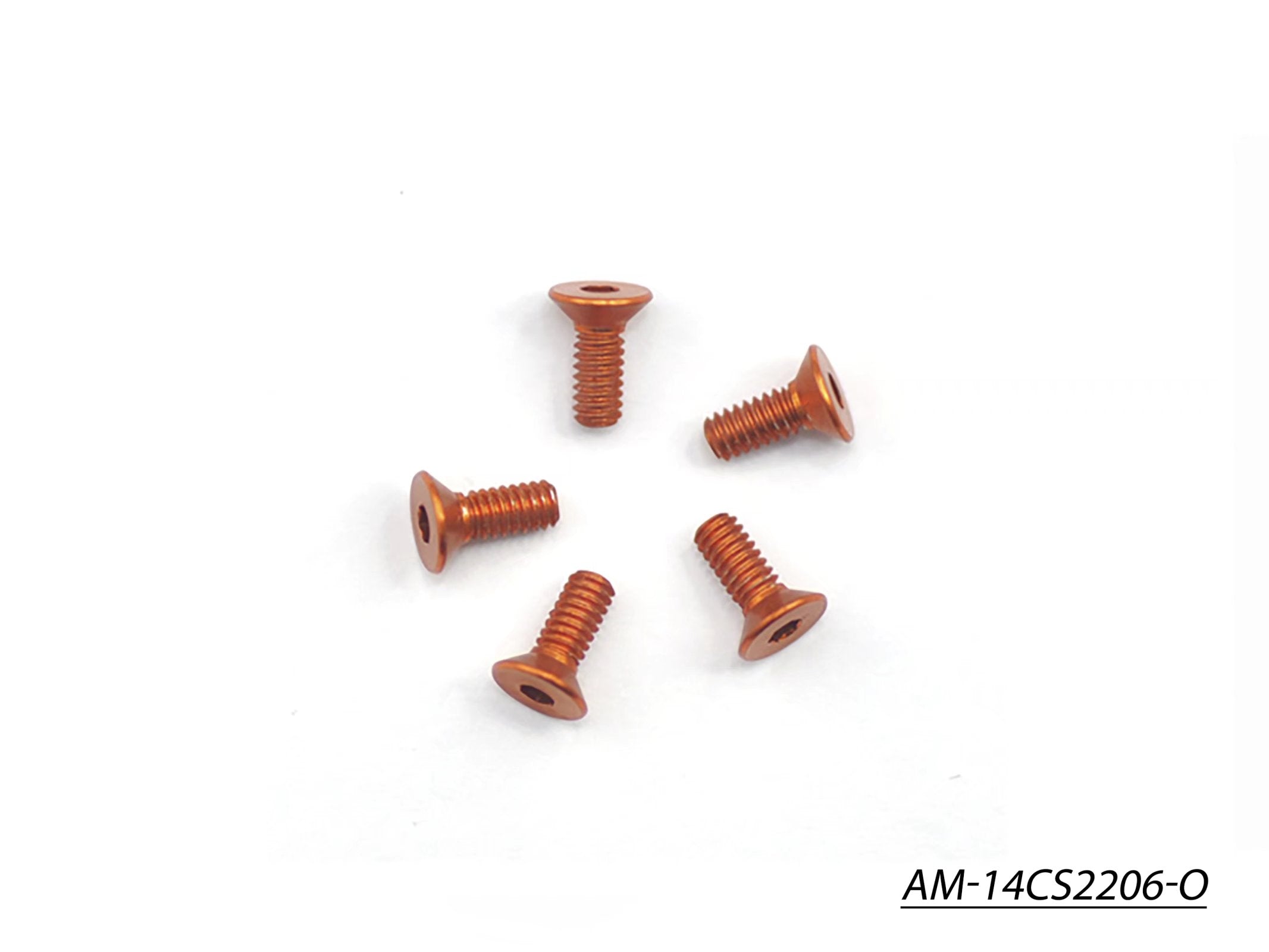 Arrowmax Screws vis alu fraisée M2.2x6 orange x5 7075