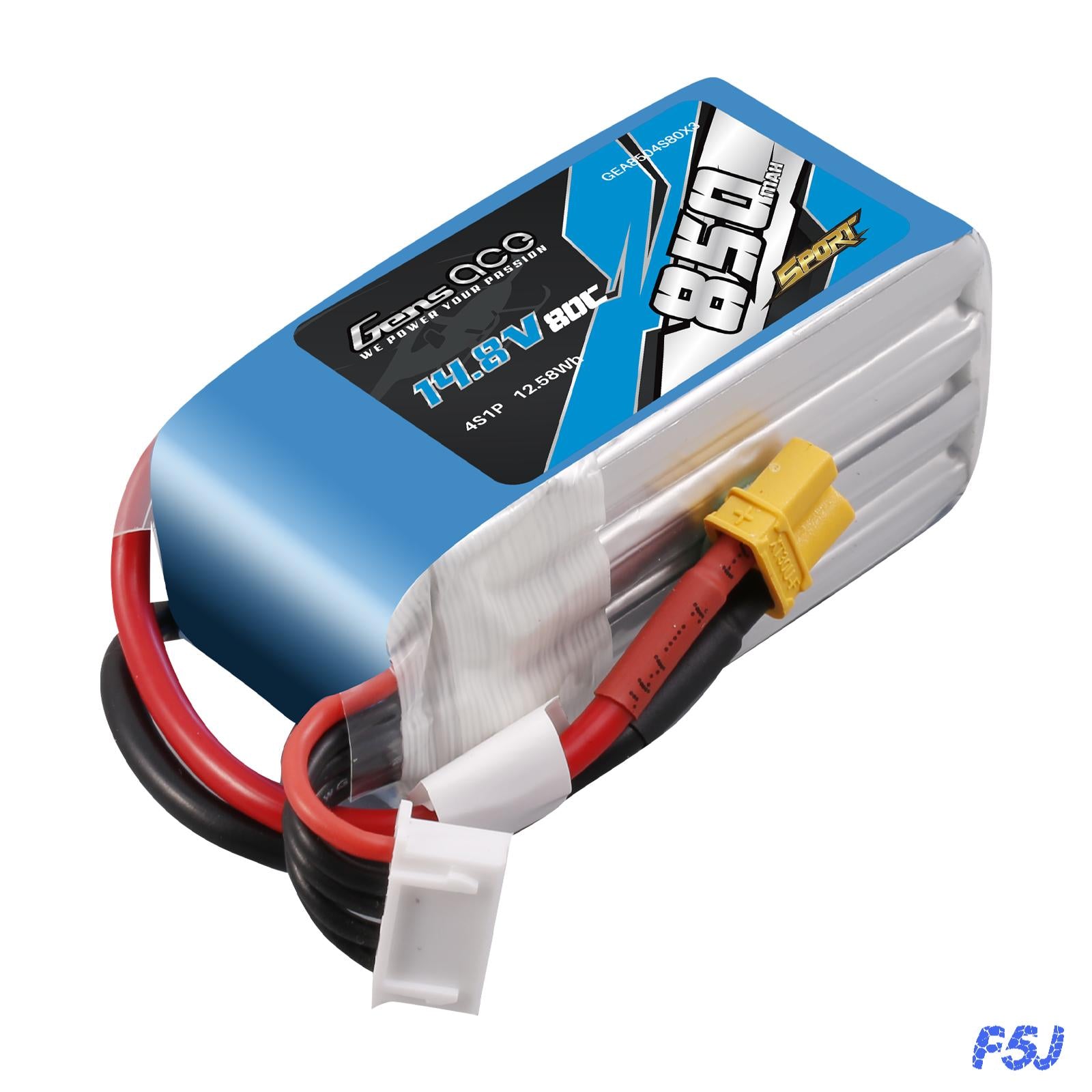Gens Ace Sport 850mAh 4S batterie lipo 14.8V 80C XT30