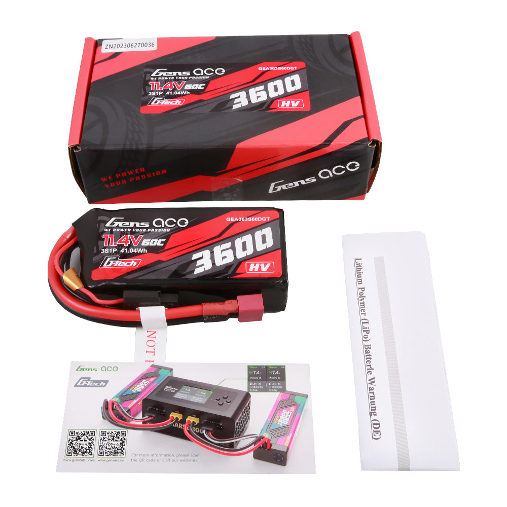 Gens Ace Car Classic 3600mAh 3S batterie LiPo HV Deans