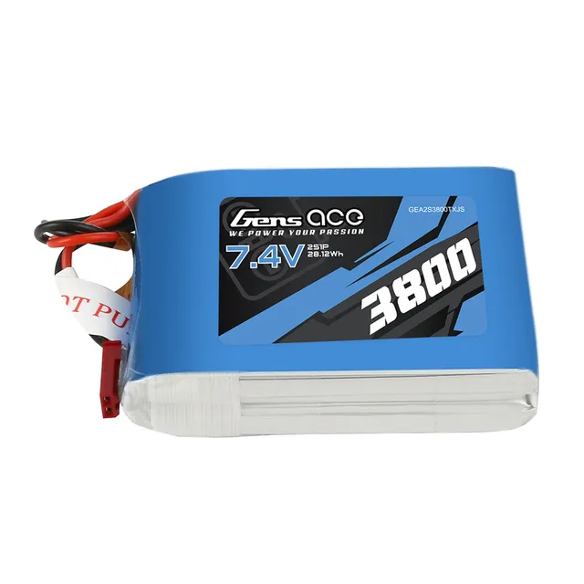 Gens Ace TX/RX Batterie Lipo 2S 3800mAh 7.4V JST-SYP