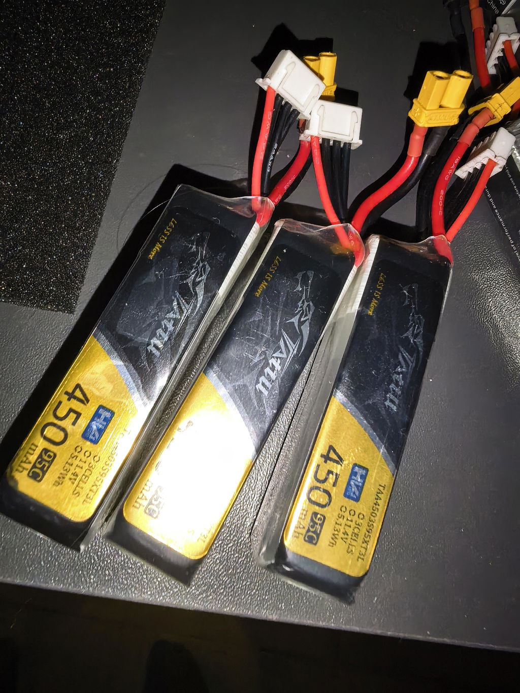 Tattu 450mAh 3S batterie LiPo HV 95C XT30 longue