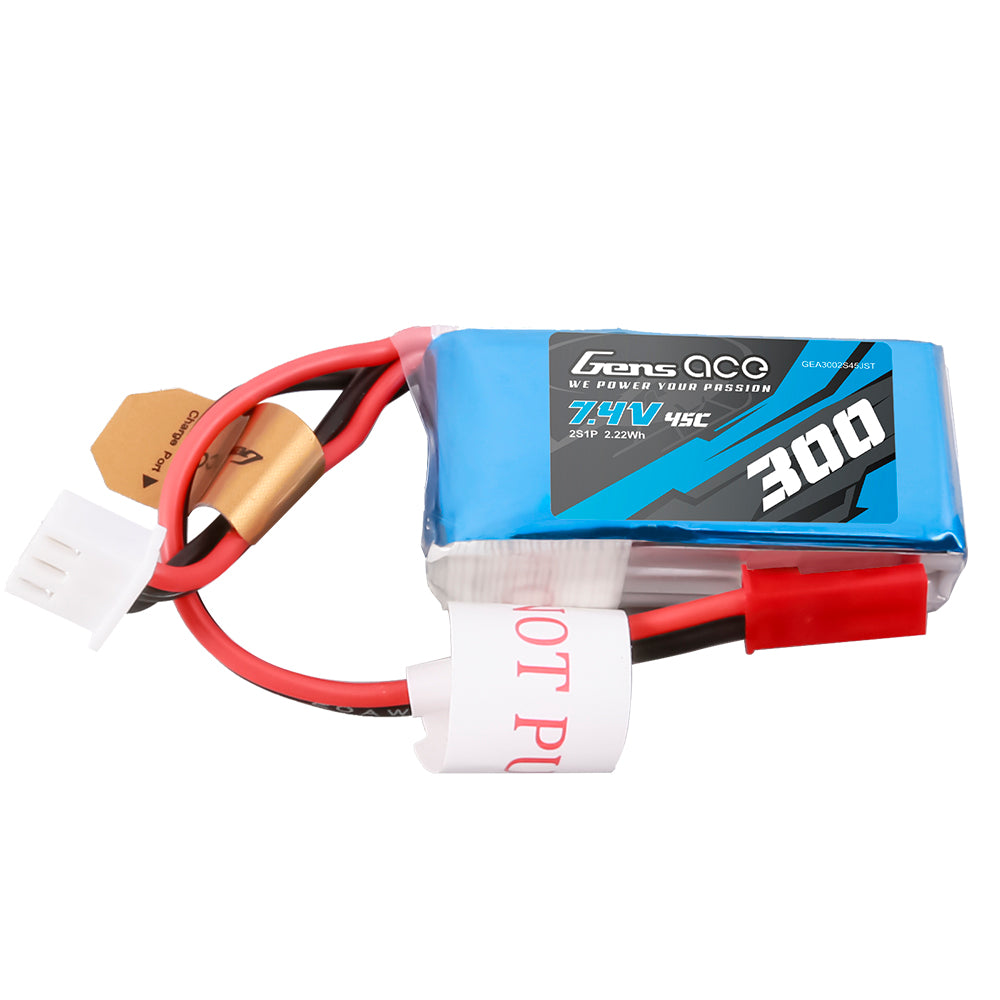 Gens Ace Car Classic 300mAh 2S batterie LiPo 7.4V 45C JST