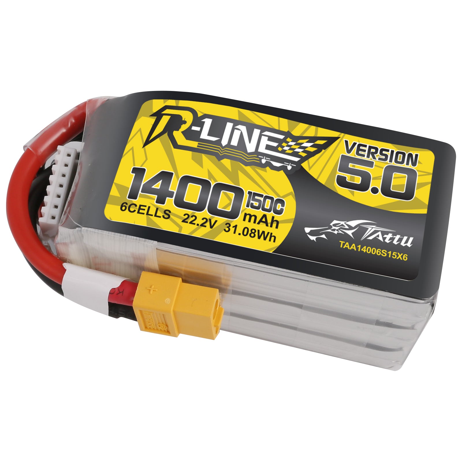 Tattu R-Line 5.0 1400mAh 6S 150C Batterie Lipo XT60