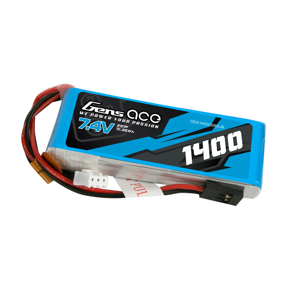 Gens Ace batterie émetteur 1400mAh 2S 7.4V prise JR