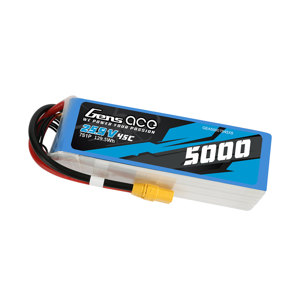 Gens Ace Air Classic 5000mAh 7S 45C Batterie Lipo XT90 héli
