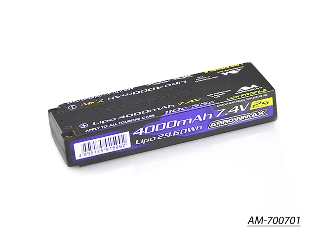 Arrowmax 2S LiPo Batterie 4000mAh 7.4V 55C Low Profile