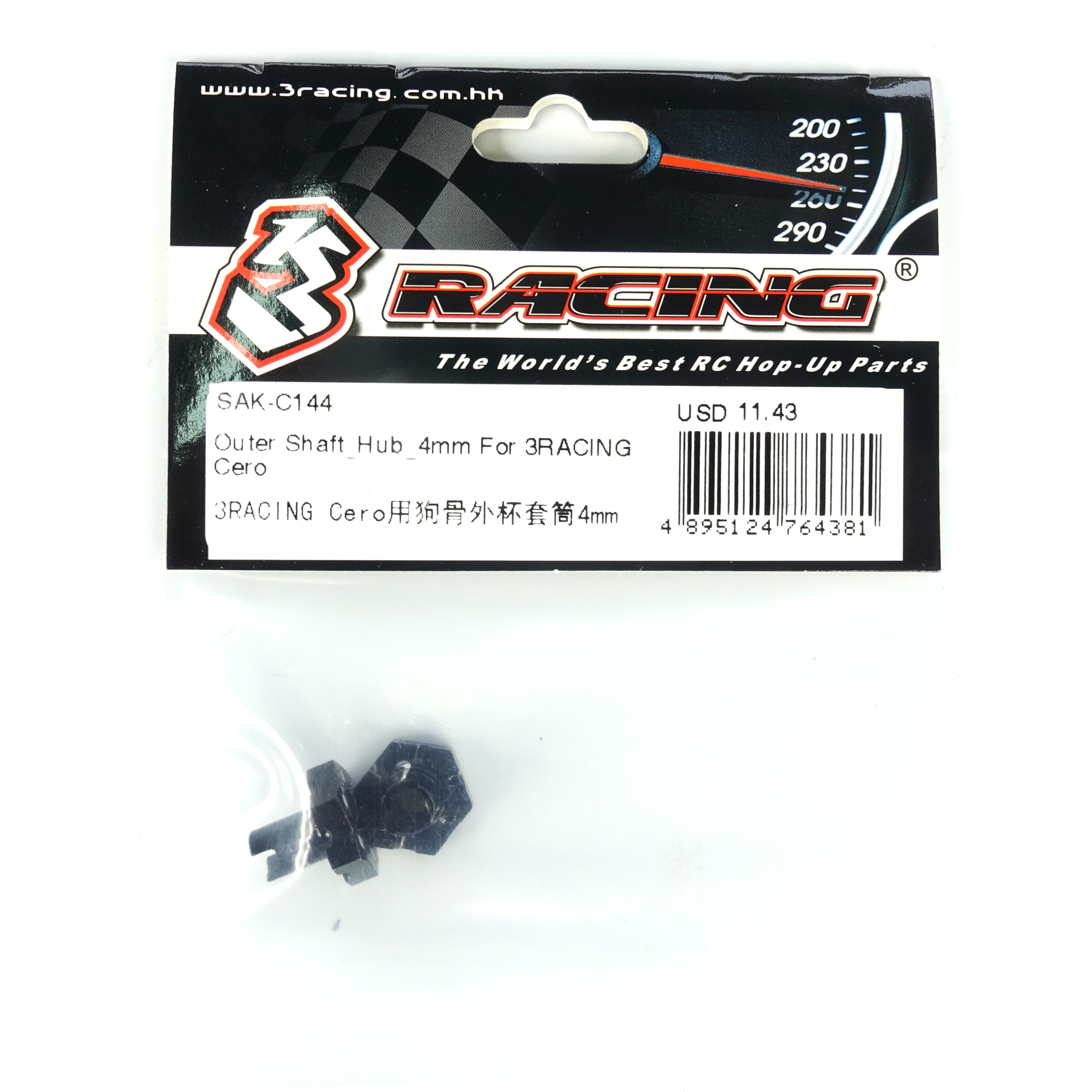 3Racing Cero SAK-C144 moyeu arbre extérieur 4mm