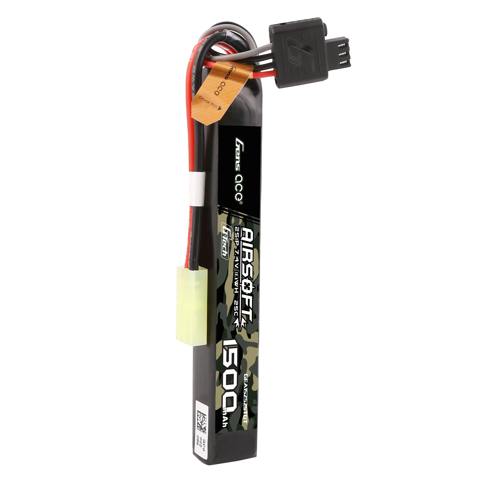 Gens Ace 1500mAh 2S 25C 7.4V batterie airsoft Mini Tamiya
