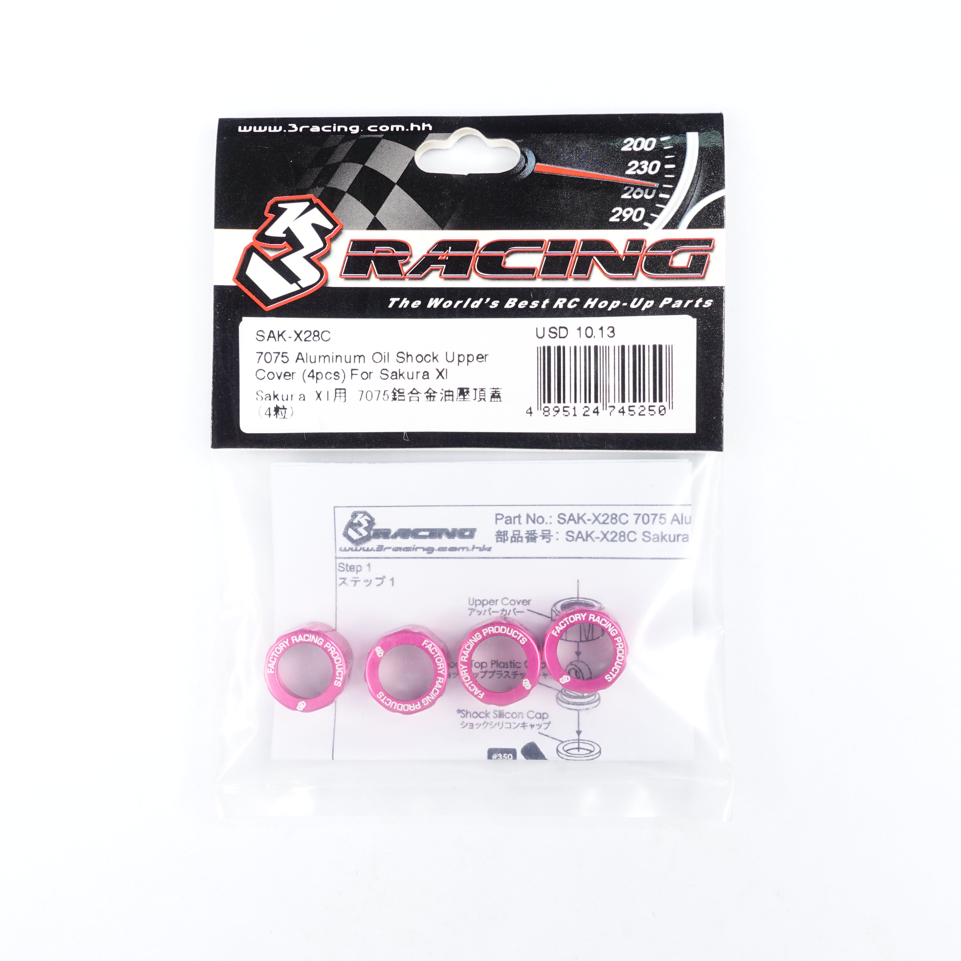 3Racing Sakura SAK-X28C bouchon amortisseur alu x4