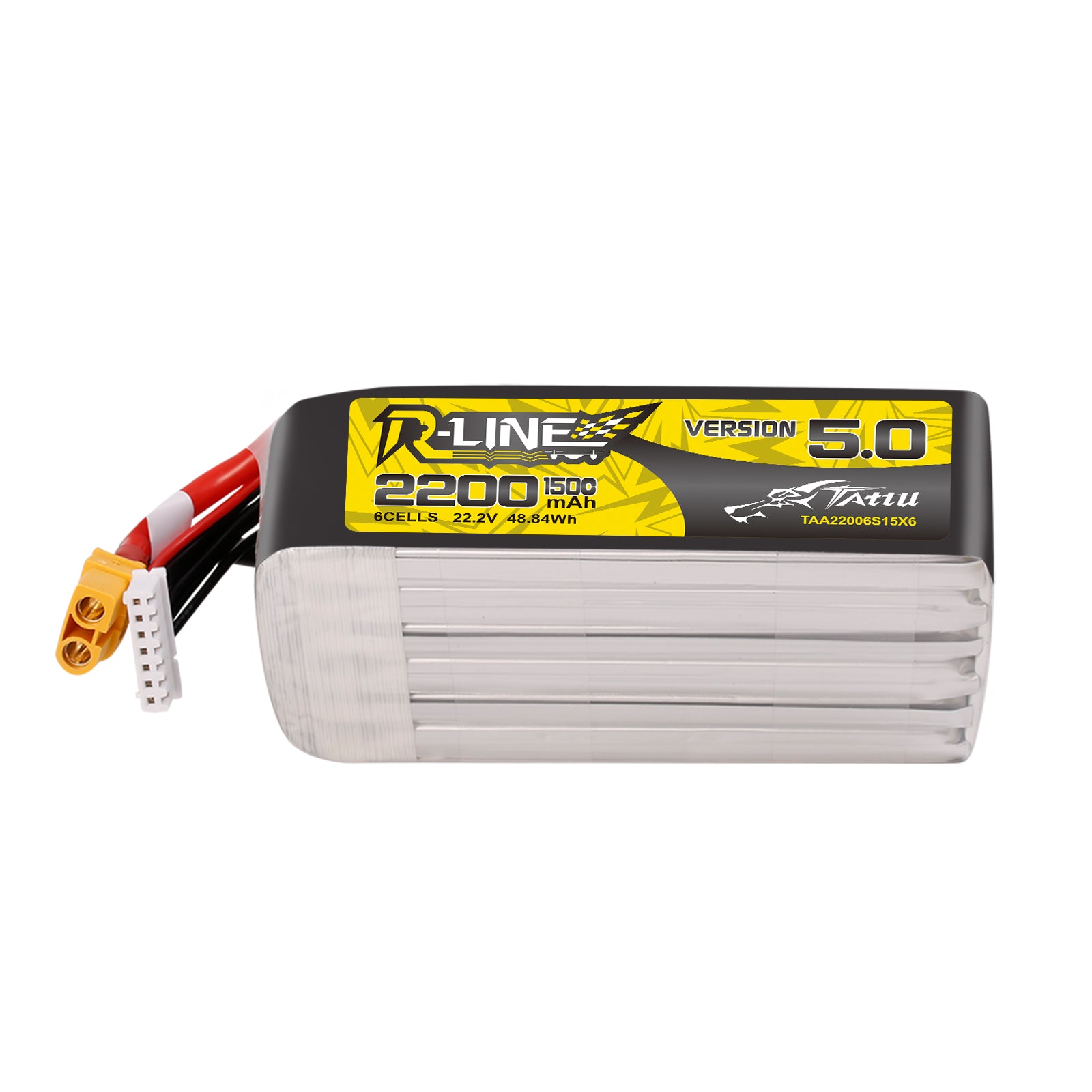 Tattu R-Line 5.0 2200mAh 6S 150C batterie LiPo XT60 7"