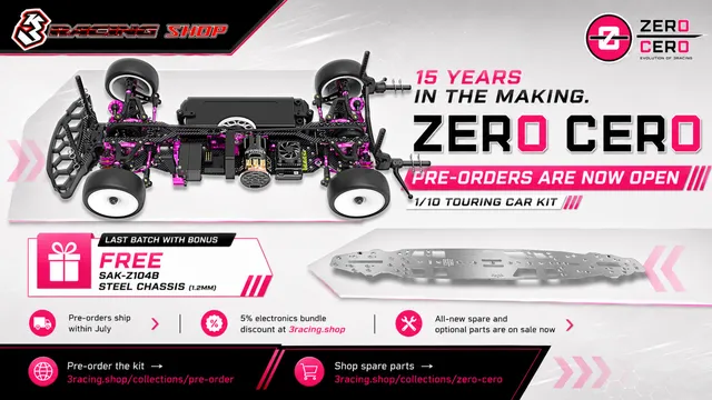 3Racing Kits Cero Zero kit touring 1/10 carbone + châssis