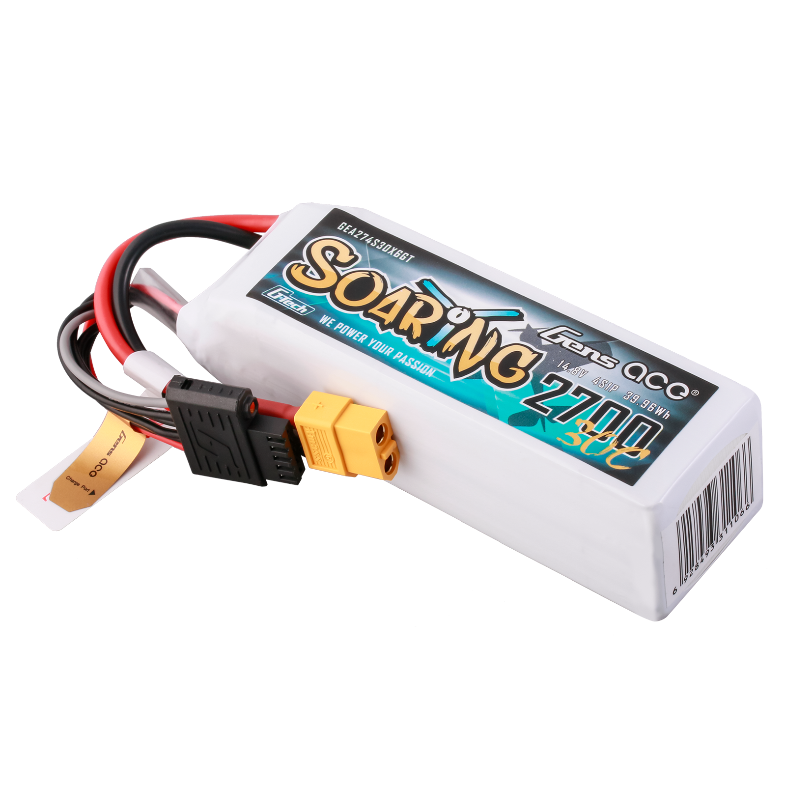 Gens Ace Soaring 2700mAh 4S 30C batterie LiPo 14.8V XT60